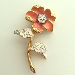 Vintage Nolan Miller Enamel Flower Pin